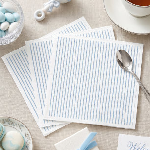 Skurril blaue Aquarell-Schleifen-Streifen-Baby-Par Serviette