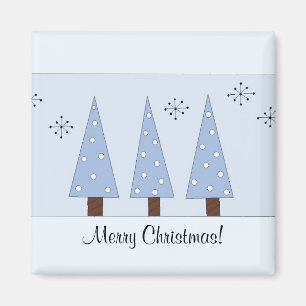 Skurril blaue Weihnachtsbäume Magnet