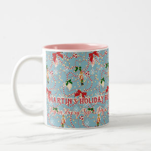Skurril blauer Nussknacker-Zuckerhut Zweifarbige Tasse