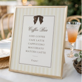 Skurril braune Bogen gestreifte Kaffee-Bar Poster