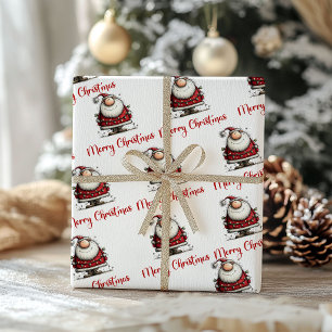 Skurril Cartoon-Weihnachtsmann Humor Festive Gesch Geschenkpapier
