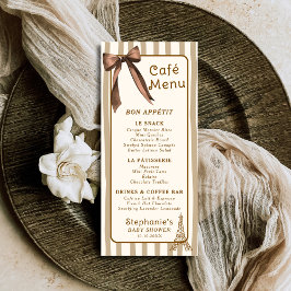 Skurril französisch angehauchtes Café im Stil eine Menükarte