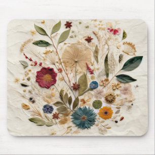 Skurril Garten Gepresste Blumen Boheme Mousepad