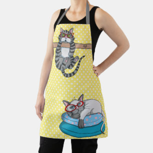 Skurril geprägtes Katzenküchengeschenk Schürze