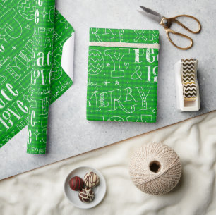 Skurril Grüne Frohe Weihnachten Schrift Geschenkpapier