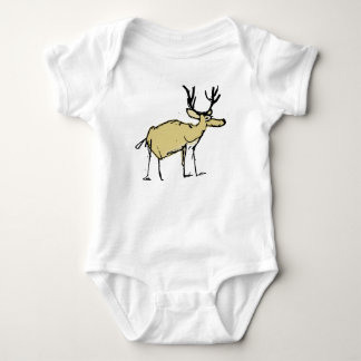 Skurril handgezeichnete Rentier-Illustration Baby- Baby Strampler