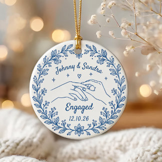 Skurril handgezeichneter Verlobungs-Keramik-Schmuc Keramik Ornament