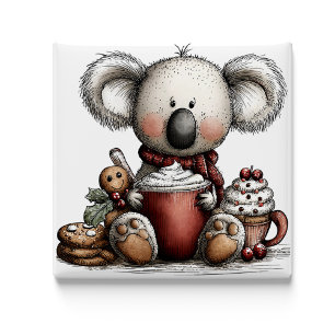 Skurril Koala Heiße Schokolade Weihnachtsmagnet Magnet