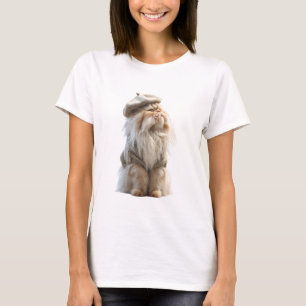 Skurril Künstler Perserkatze Figur T-Shirt