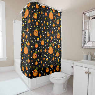 Skurril Kürbisse & Candy Corn Spaß Halloween Duschvorhang