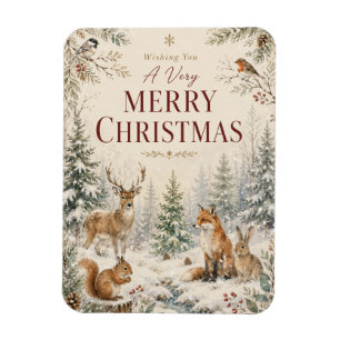 Skurril-ländliche Weihnachts-Tiermotive Magnet