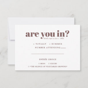 Skurril-lustige Hochzeits-RSVP 70er-Typografie Ankündigung