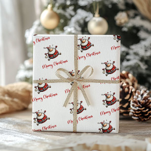 Skurril lustiger Weihnachtsmann Humor Geschenkpapi Geschenkpapier