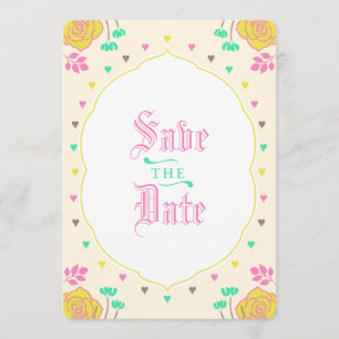 Skurril Märchen Hochzeit Save the Date Karte