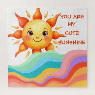 Skurril Retro Sonnenschein Baby Puzzle