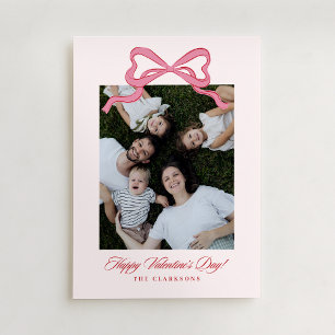 Skurril Rosa Schleife Valentinstag Fotokarte Einladung