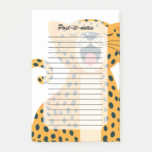 Skurril Safari-Tier Gähnender Gepard Cartoon Post-it Klebezettel