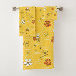 Skurril Sonnige Honigwabe & Wildblumen Handtuch-Se Badhandtuch Set