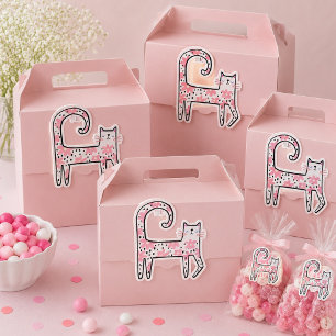 Skurril Spaß Rosa Florale Katze Think Pink Aufkleber