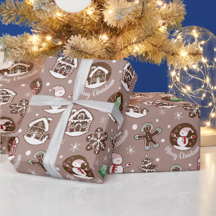 Skurril süße Feiertags-Keks-Pattern Weihnachten Geschenkpapier