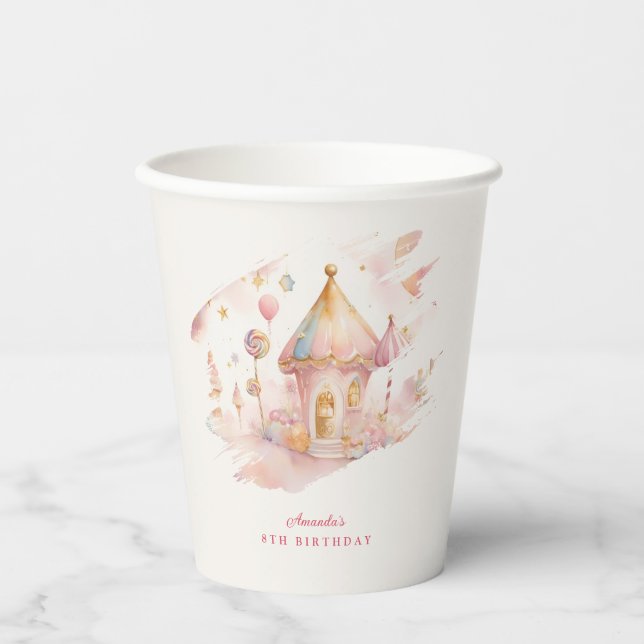Skurril-wunderbare Candyland-Papiertasse Pappbecher (Vorderseite)