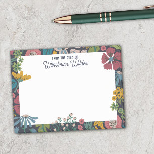Skurrile abstrakte Floralien vom Schreibtisch von Post-it Klebezettel