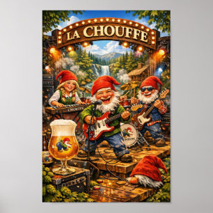 Skurrile belgische Bierband-Bash-Plakat Poster