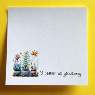 Skurrile Blumentöpfe Ich würde lieber gärtnern Post-it Klebezettel