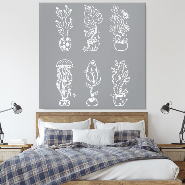 Skurrile Botanik Leinwanddruck (Insitu (Schlafzimmer))