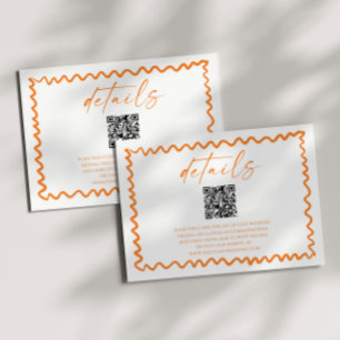Skurrile Citrus-Orangen-QR-Code-Hochzeitsdetails Begleitkarte