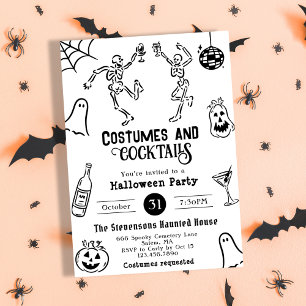 Skurrile, eigenwillige, fantastische Halloween-Par Einladung