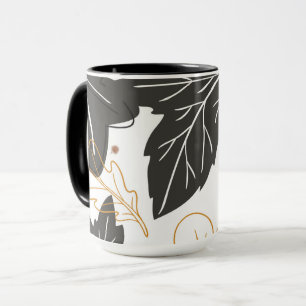 Skurrile elegante Herbst Blätter Eicheln Tasse