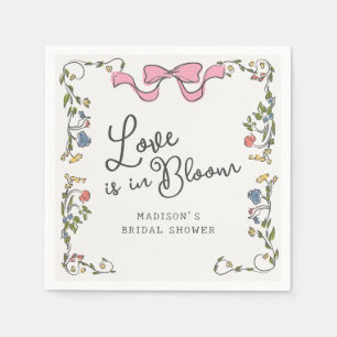 Skurrile Gartenparty - Florales Doodle-Brautjungge Serviette