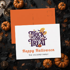 Skurrile Geister Halloween Postkarte
