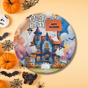 Skurrile Geisterparty-Kinder Halloween  Pappteller