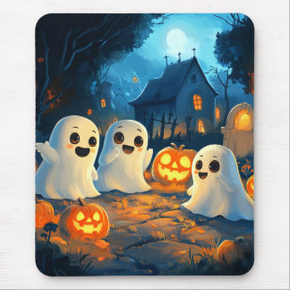 Skurrile Gruselige Nacht Niedliche Halloween-Geist Mousepad