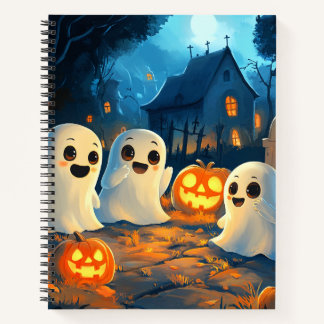 Skurrile Gruselige Nacht Niedliche Halloween-Geist Notizbuch