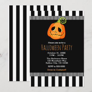 Skurrile Halloween-Party mit Kürbissen Einladung