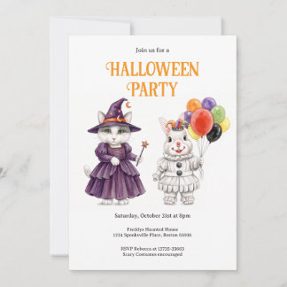Skurrile Halloween-Tierparty-Einladung Einladung