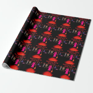 Skurrile Hexen-Wäscheleine Halloween-Grafik Geschenkpapier