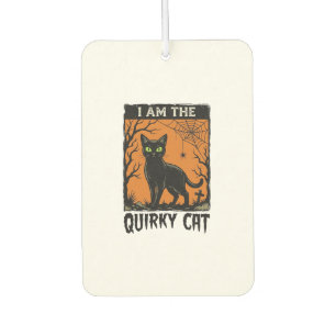 Skurrile Katze Halloween Vintage Gravur T-Shirt De Autolufterfrischer