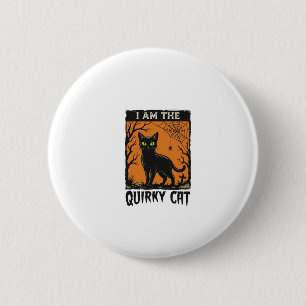 Skurrile Katze Halloween Vintage Gravur T-Shirt De Button