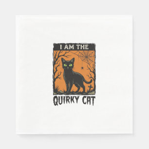 Skurrile Katze Halloween Vintage Gravur T-Shirt De Serviette