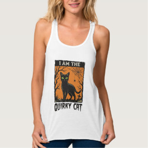 Skurrile Katze Halloween Vintage Gravur T-Shirt De Tank Top