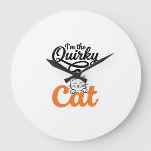 Skurrile Katze Vintage Gravur Katzenliebhaber Desi Große Wanduhr