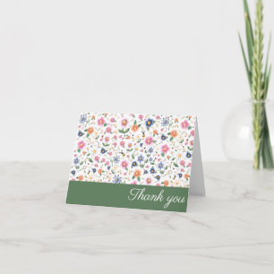 Skurrile kleine Käfer und Blumenmuster Dankeskarte