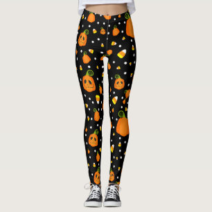 Skurrile Kürbisse & Candy Corn Spaß Halloween Leggings