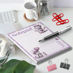 Skurrile lila Katzen Notizdesign Notizblock