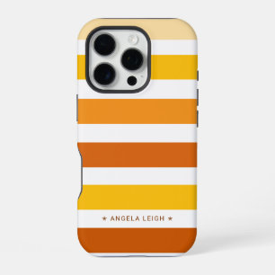 Skurrile Orangetöne Cabana Streifen iPhone 16 Pro Hülle