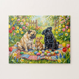 Skurrile Ostermopshunde-Illustration Puzzle